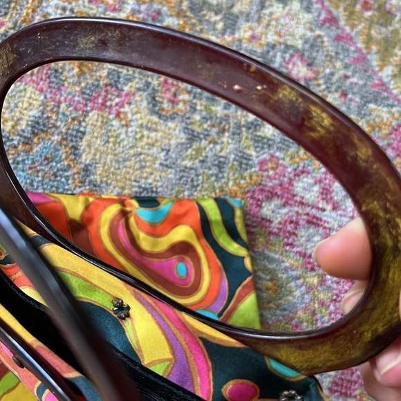 Vintage silk bag can be short or shopper shown in pics with measurements cool! - Picture 8 of 12